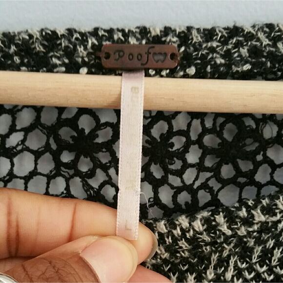 Poof! Black Sweater With Lace Panel Size Large - Picture 5 of 7